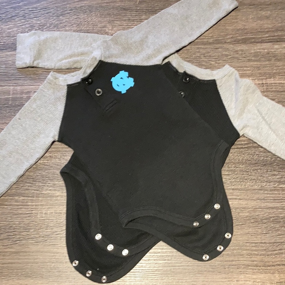 2 long sleeve thermal onesies Sz 18 months